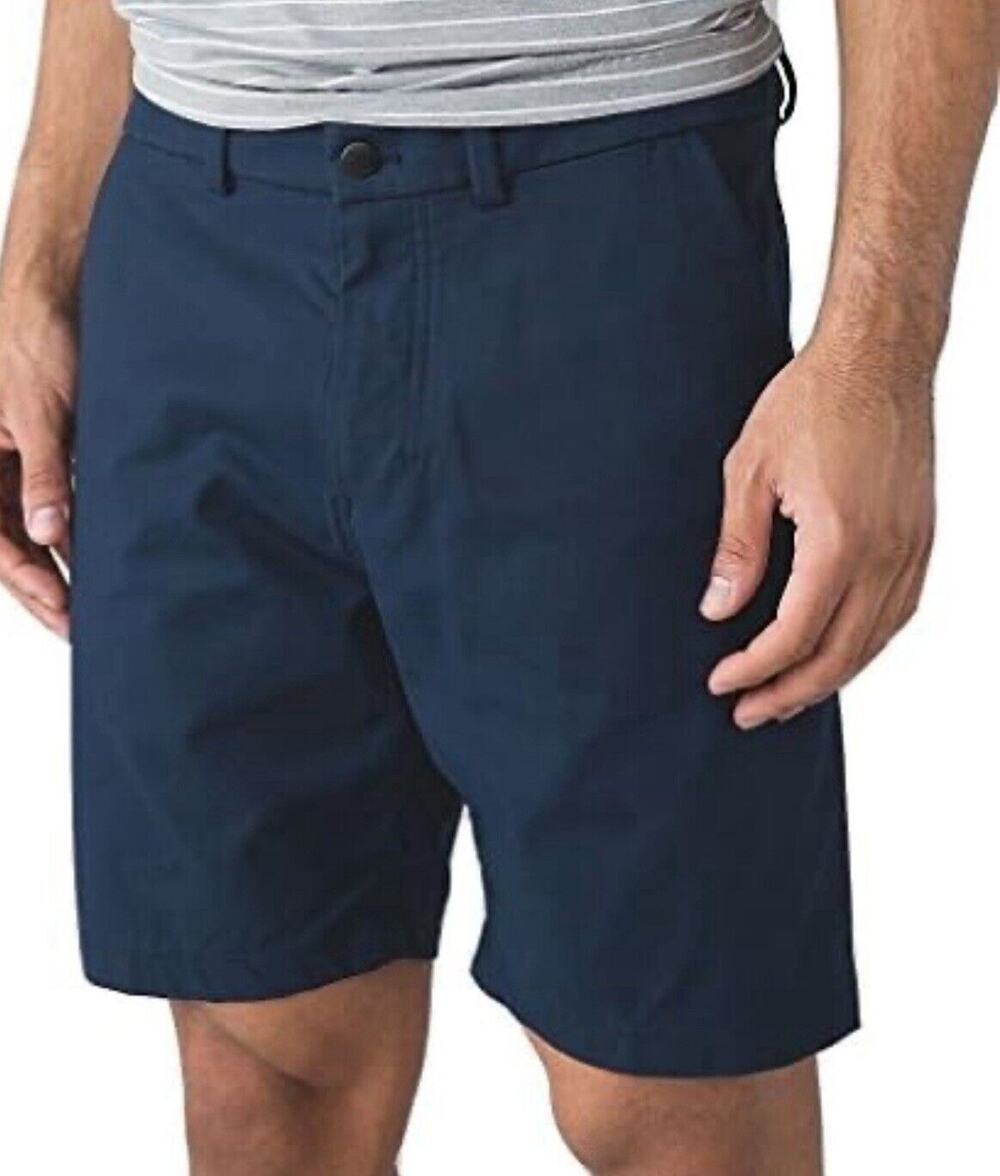 Lululemon Commission Shorts Mens 28 Navy Blue Classic Fit Chino Stretch 9"